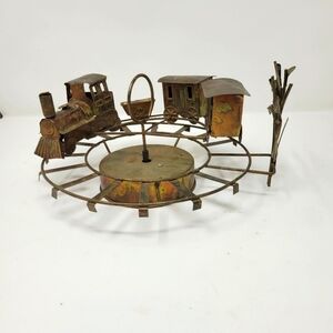 Copper Metal Wind Up Train CarouselMoving I've Been Working On Railroad